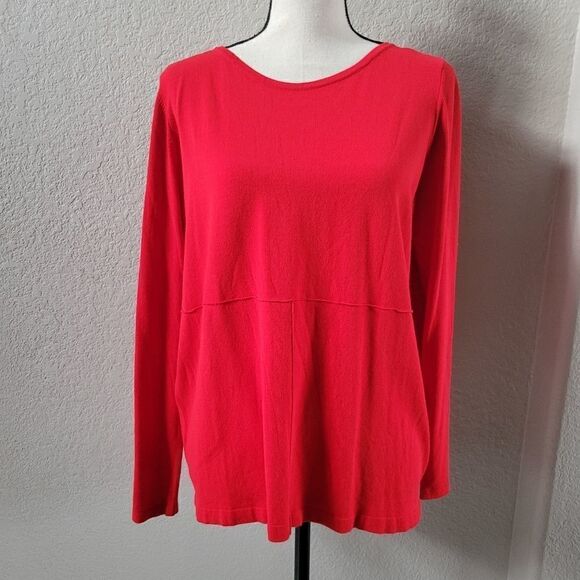 NWT Emisphere Italian Red Italian Red Top Knit Sweater L - Picture 1 of 7